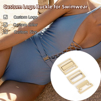 Logotipo personalizado aleación de zinc traje de baño oro sujetador hebilla conector Cierre de metal hebilla para bikini