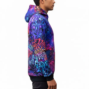 Sweat à capuche réversible pour homme, style streetwear, imprimé, design unique, impression réversible pour homme - Product Image 3