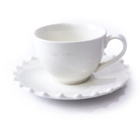 Ensemble tasse et soucoupe en porcelaine blanche pure, vaisselle en céramique pour le thé et le café, décoration de mariage pour événements
