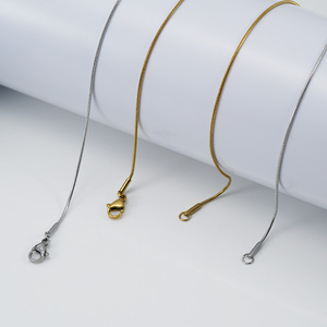 Zogxin Snake Chain Necklace 18K Gold Plated Stainless Steel Unisex Jewelry Accessory Gift Chain - Product Image 2