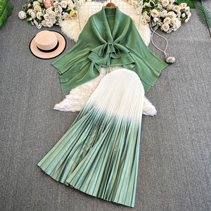 Set di abbigliamento donna donna 2 pz <span class=keywords><strong>Sexy</strong></span> maglione e abiti manica lunga Patchwork invernale - Product Image 5