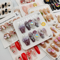 Faux Ongles Acryliques Press-On en Gel, Motifs et Tailles Aléatoires, Faits Main, Vente en Gros, Lot de 10 Pièces