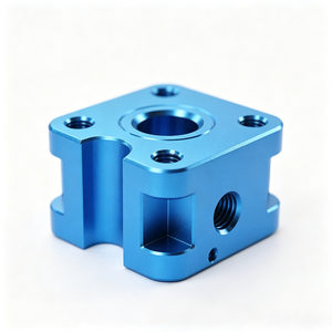 Bloque de Válvulas de Aluminio 6061 Mecanizado por CNC, Personalizado OEM, Base de Colector, Anodizado Azul, Piezas Mecánicas Hidráulicas/Neumáticas - Product Image 2