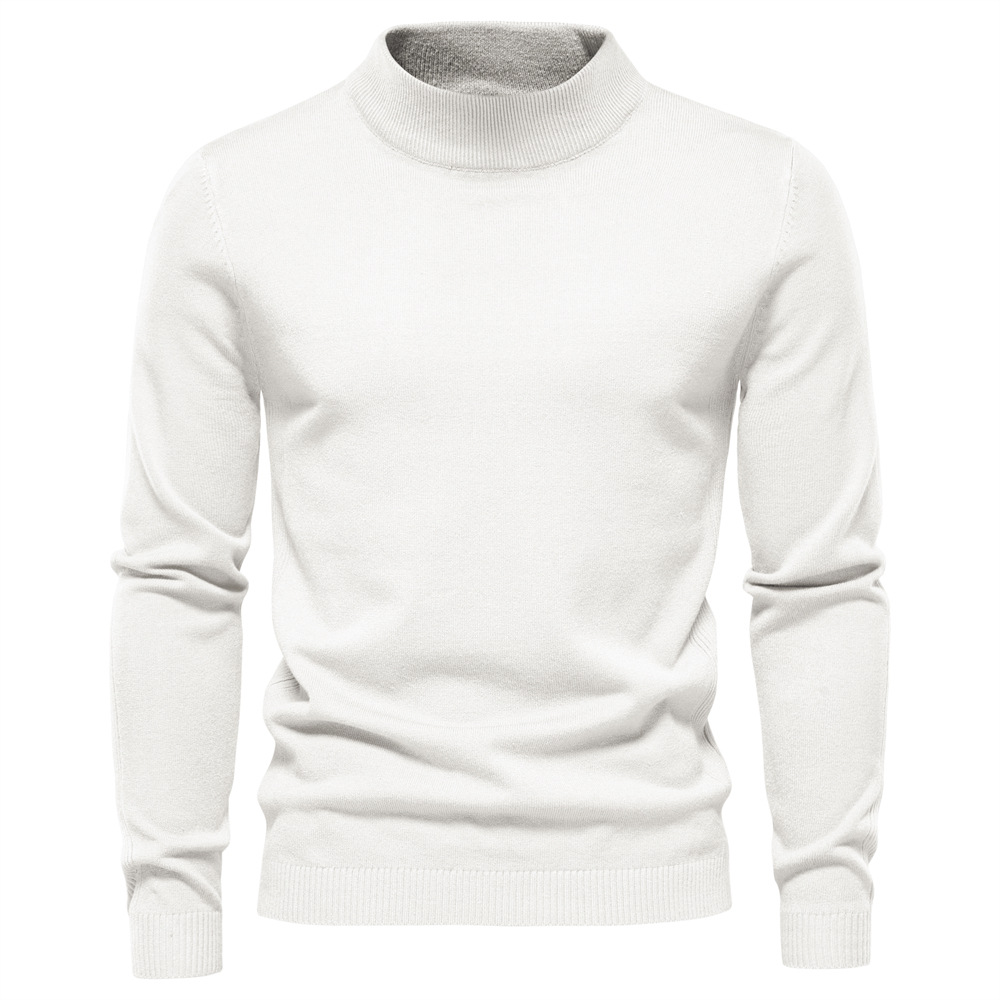 Hot Selling Plus Size XXXL 5XL Solid Color Middle Collar Ribbed Sleeve Cuff Pullover Sweater Casual Knitted Sweater for Men