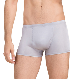 Calzoncillos bóxer de algodón de punto para hombre, de cintura media, de color liso, con estampado digital, de secado rápido, con logo en la cintura, personalizados de fábrica para dropshipping - Product Image 1