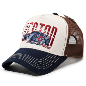 07-Polyester Cotton Embroidered Trucker <b>Cap</b> Breathable Mesh Baseball Hat Summer Baseball <b>Caps</b> - Product Image 3