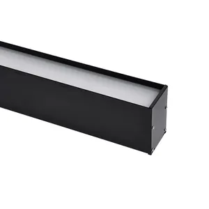 High Lumen CCT Adjustable Linkable Led Anti Glare Pendant White Black Led Linear Light
