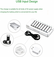 Piles AA rechargeables avec chargeur 2800mAh haute capacité faible auto-décharge Ni-MH Piles double A avec chargeur intelligent