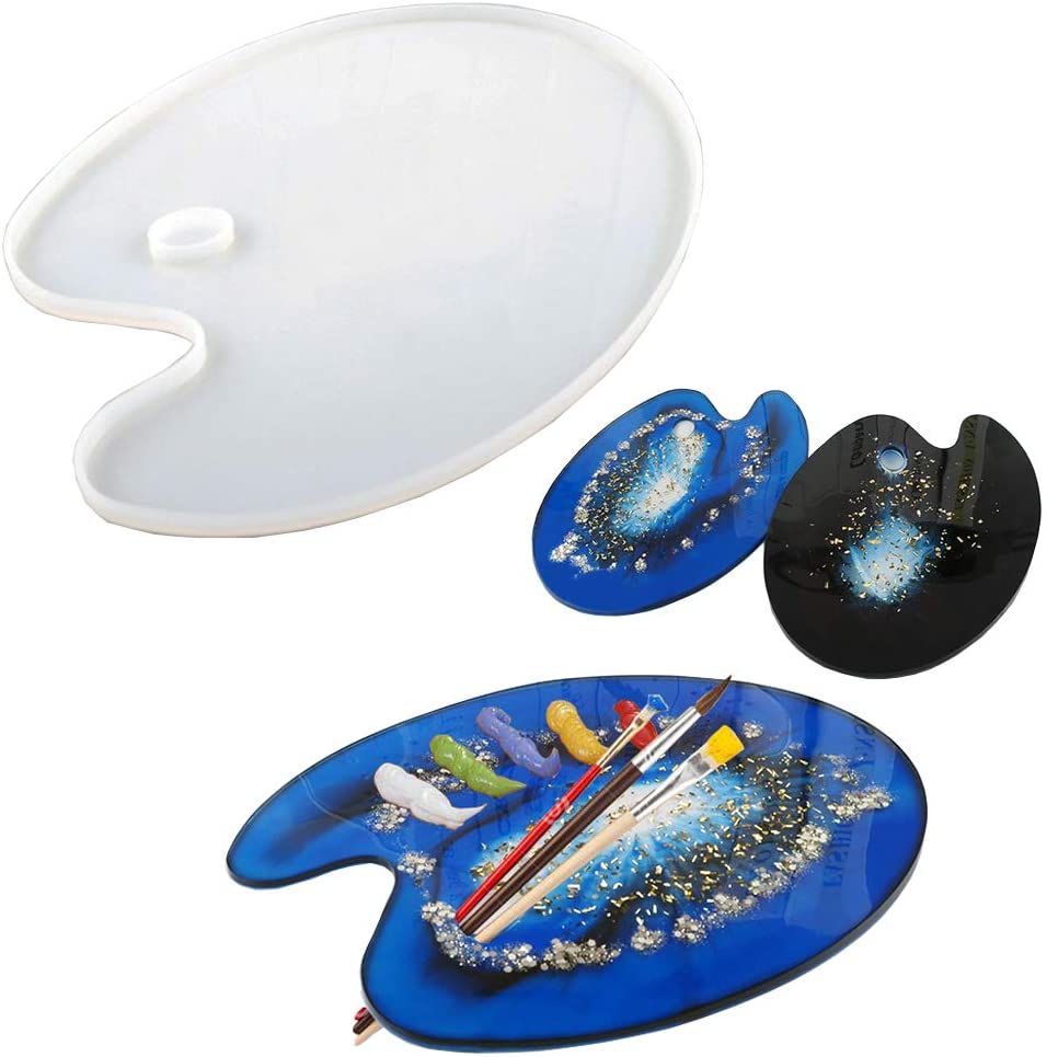 Paleta De Pintura Para Artista, Moldes De Fundición De Resina, Paleta