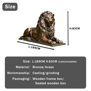 Escultura de León de Bronce Antiguo Grande y Popular para Decoración de Exteriores - Product Image 3