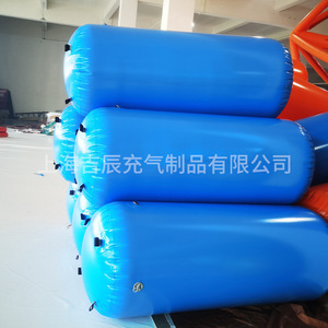 Boya cilíndrica inflable amarilla para advertencia flotante en el agua, modelo de promoción para eventos al aire libre, bomba de aire manual impermeable - Product Image 2