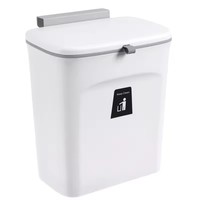 Poubelle murale suspendue pour cuisine et salle de bain avec couvercle Poubelle à compost pour déchets alimentaires Poubelle en plastique