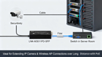 Mini convertisseur de média à fibre SFP alimenté par PoE pour systèmes de vidéosurveillance