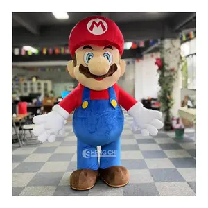 Fantasia inflável de mascote Mario e Luigi para Halloween, fantasia inflável personalizada para adultos, Mario Bros