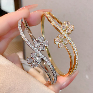 Diamond <b>Bracelet</b> <b>White</b> Gold Round Brilliant Cut Full Diamond Wedding Women's Jewelry - Product Image 2