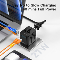 Adaptador de Viaje Universal OULIYO-F01-PQ27W GAN MINI con Puertos USB, Enchufe Multitipo Universal 2AC EU UK US AU