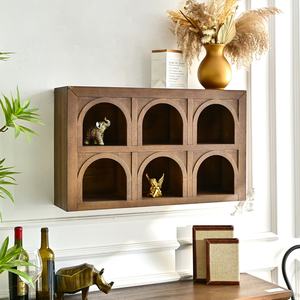 INNOVA Home - Soportes de Almacenamiento Dobles de Madera para Montar en la Pared, Estilo Rústico Clásico para Sala de Estar, Forma Rectangular, Multifuncionales - Product Image 3