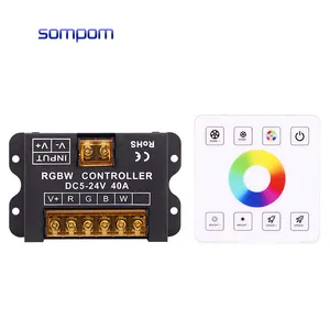 Interruptor de dimmer de LED com painel de toque completo para faixa de cores RGBWC/RGBW LED 12V 24V 40A Power Iron Case
