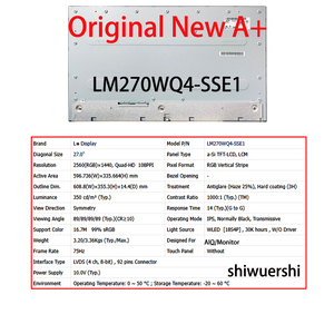 จอ LCD แท้ใหม่เกรด A+ ขนาด 27 นิ้ว รุ่น LM270WQ4 <span class=keywords><strong>SSC4</strong></span> SSE1 SSE2 SSG1 SSH1 SSK1 SSM1 S1C4 SSC2 สำหรับเปลี่ยนจอคอมพิวเตอร์ออลอินวัน - Product Image 3