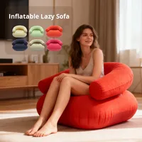 Canapé gonflable de loisirs en flocage épaissi avec accoudoirs, canapé en forme de U, canapé gonflable portable en PVC pour l'extérieur et l'intérieur