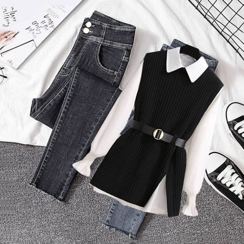 1916 gilet nero + camicia + pantaloni neri