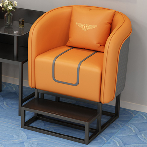 Sofá individual (naranja - elevado con reposapiés)