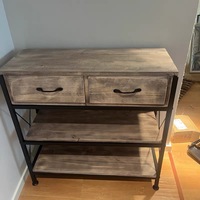 Table console en bois massif simple, minimaliste et moderne avec rangement pour salon, hôtel, meubles de maison