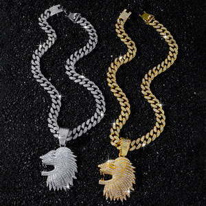 2026 Hot Selling Personalized Cool Lion <b>Head</b> Pendant Necklace Hip Hop <b>Style</b> Alloy Men's Necklace Fashion Jewelry Wholesale - Product Image 1