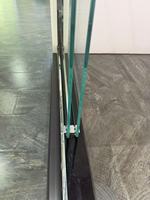 Porte de douche coulissante double en acier inoxydable chromé poli, verre trempé encadré, cabine de douche moderne pour salle de bain