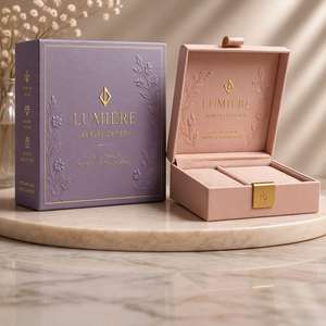 Caja de Regalo de Joyería de Lujo Personalizada con Interior de Terciopelo y Seda, Resistente a la Humedad y Personalizable - Product Image 1