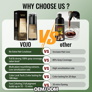 VOJO 200ml Shampoo <span class=keywords><strong>Colorante</strong></span> Professionale Permanente Halal con Olio di Argan Naturale Nero <span class=keywords><strong>per</strong></span> <span class=keywords><strong>Capelli</strong></span>, <span class=keywords><strong>per</strong></span> Uomini e Donne OEM/ODM - Product Image 6