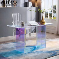 WISEMAX FURNITURE Moderne luxe couleur arc-en-ciel bureau d'ordinateur chambre acrylique bureau à domicile table de bureau pour bureau à domicile