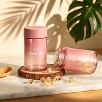 Nouveau design – Complément de vitamines en gommes – Pot en verre rond 120/150/180 ml – Bouteille en verre pour médicaments, pilules, comprimés, capsules – Bouchon à vis CRC