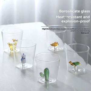 3D Cartoon Design Handleless High Borosilicate <strong>Glass</strong> <strong>Cup</strong> Cute Simple Household Single Layer Juice/Cold Drink Tea <strong>Cups</strong> &amp; Saucers - Product Image 5