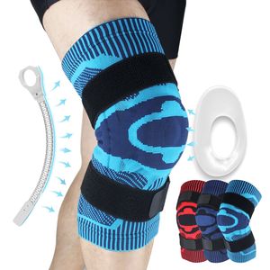 Knee <b>Brace</b> Compression Support Patellar Strap For <b>Men</b> Sports Protection Fitness Running Basketball Joint Support Blue Red Dark - Product Image 1