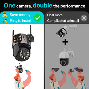 Caméra PTZ Wifi HD 4K 8MP pour extérieur, caméra IP à double objectif 4MP, double écran, suivi automatique par IA, CCTV, audio vidéo P2P ICSee - Product Image 4
