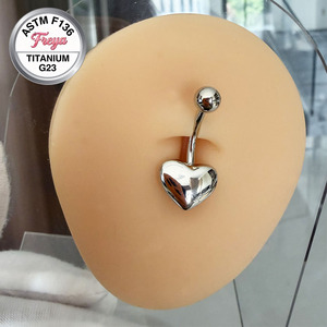 Anneau de nombril en forme de cœur de haute qualité Freya, en acier inoxydable, anneaux flottants pour le nombril, bijoux de piercing pour femmes - Product Image 5