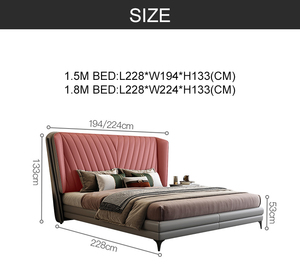 <span class=keywords><strong>Lit</strong></span> en cuir léger de luxe moderne et minimaliste, mobilier de chambre à coucher, lits rembourrés - Product Image 6