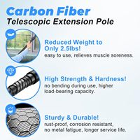 Sistema de Limpieza de Ventanas Telescópico Profesional con Cepillo, 100% Fibra de Carbono, para Lavado de Paneles Solares