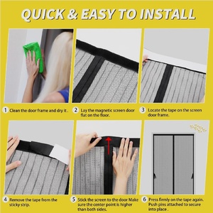 Tenda magnetica per le porte rinforzate dello schermo con buona permeabilità all'aria per i magneti della decorazione dell'ufficio e della casa chiusi - Product Image 6