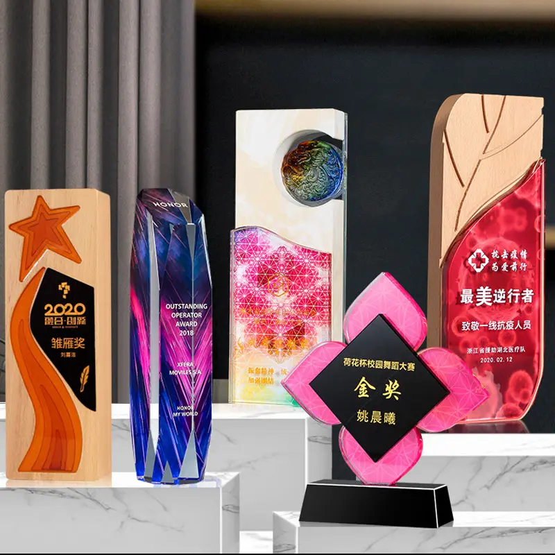 Özel boş K9 cam kupa kristal cam ödül kupaları spor futbol topu Metal futbol kupa ve madalya