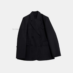 The New Casual Solid Color <b>Pockets</b> Suit Collar <b>Plastic</b> Button Women Fashion - Product Image 6