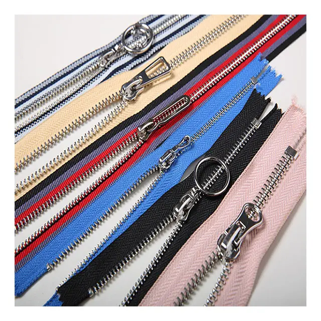 Factory Wholesale 3#4#5#7#8#10#High Quality Waterproof Metal Zippers Custom Zipper Sliders Close End Zipper For Garments