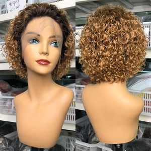 Pelucas cortas de corte pixie cabello humano 100% cabello brasileño virgen pelucas delanteras de encaje Bob sin pegamento para <span class=keywords><strong>mujer</strong></span> - Product Image 4