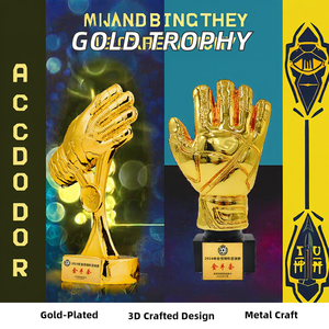Trofeo Deportivo Personalizado <span class=keywords><strong>para</strong></span> <span class=keywords><strong>Porteros</strong></span> - Premios de Metal Dorado con Forma 3D y Logotipo en Relieve, Perfecto <span class=keywords><strong>para</strong></span> Clubes de Béisbol/Fútbol - Product Image 2