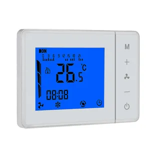 Ev havalandırma sistemi kontrolü için LCD dokunmatik ekran dijital Fan Coil oda termostatı