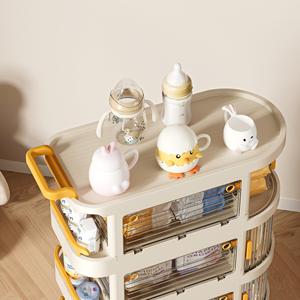 그린사이드 주방 수납 트롤리 이동식 욕실 수납 선반 바퀴 달린 신생아 용품 수납 선반 뷰티 트롤리 - Product Image 4