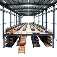 HONGXIN Étagère de mezzanine en acier robuste, sans boulons, réglable, en acier laminé à froid, avec revêtement en poudre, protection contre la corrosion, personnalisable