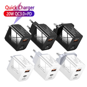2025 New Hot Seller OEM QC 3.0 20W PD Quick Charger Fast <b>Adapter</b> EU US UK Plug Type <b>C</b> <b>USB</b> Wall Charger for Mobile Phone - Product Image 2