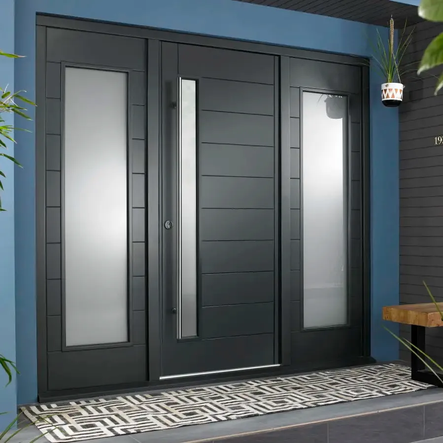 Extra große Aluminium-Eingangstür Edelstahl-Eingangstür mit Glas-Seitenbeleuchtung für den Außeneinsatz